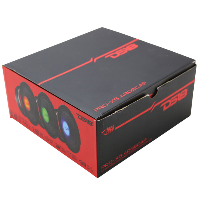 DS18 6.5" 4 Ohm 500W Midrange Loudspeaker w/ RGB LED Lights PRO-X6.4RGBCAP