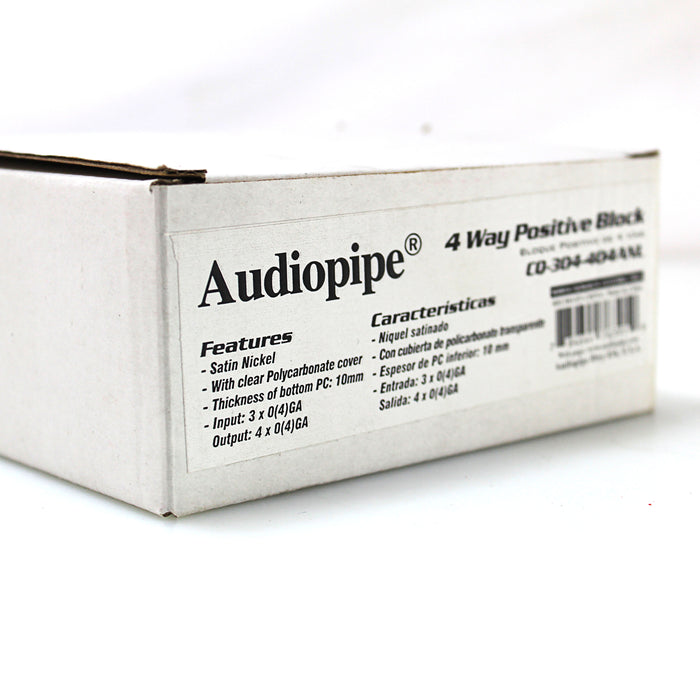 Audiopipe 4 Way 0/4 GA 3-In 4-Out Positive Power Distribution ANL Block