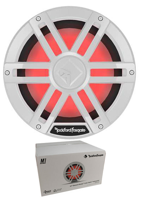 Rockford Fosgate White 10" 1200W Dual 4 Ohm Switchable Marine Subwoofer M1D4-10