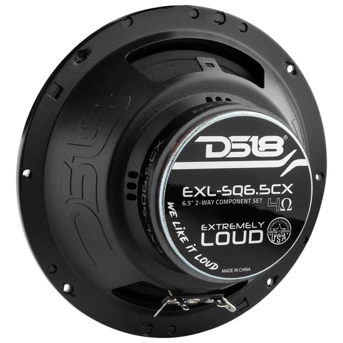 DS18 6.5 Inch 500 W 4 Ohm 2-Way Component Car Audio Speaker Set DS-EXL-SQ6.5CX
