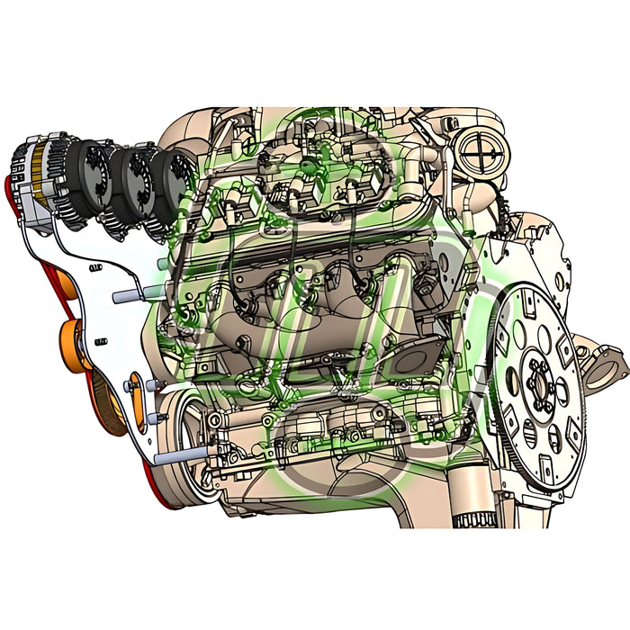Mechman D305PI Triple Bracket Pink Alternator Kit 05-13 GM Truck/SUV LS-engine
