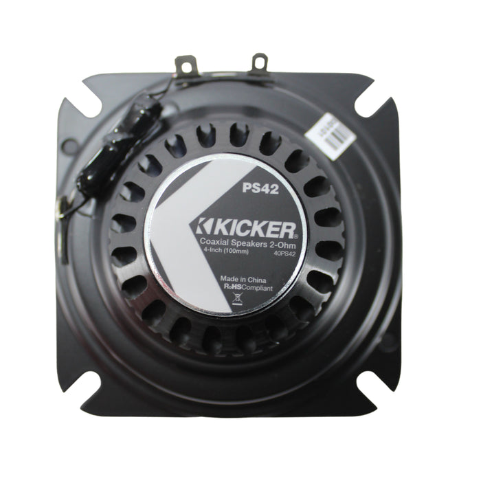 Kicker 4" All-Weather Powersports Coaxial Speakers 2 ohm 100W Peak 40PS42 (Pair)