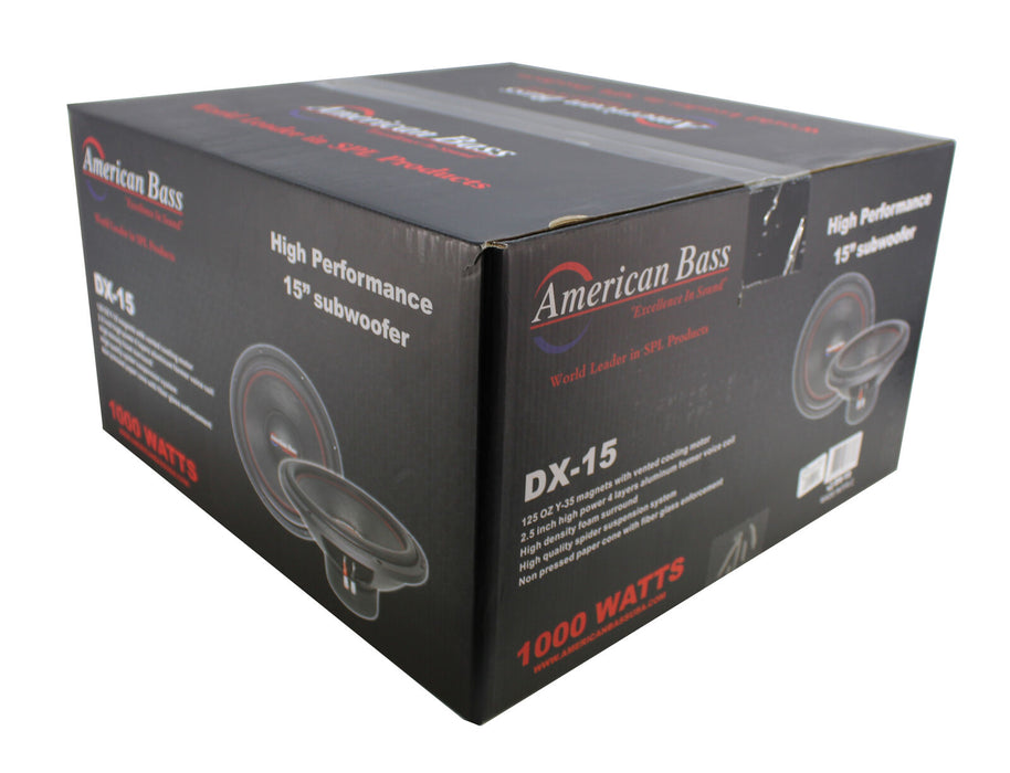 American Bass DX Series Car Audio 15" Subwoofer 1000 Watt Peak 4 Ohm DX-15