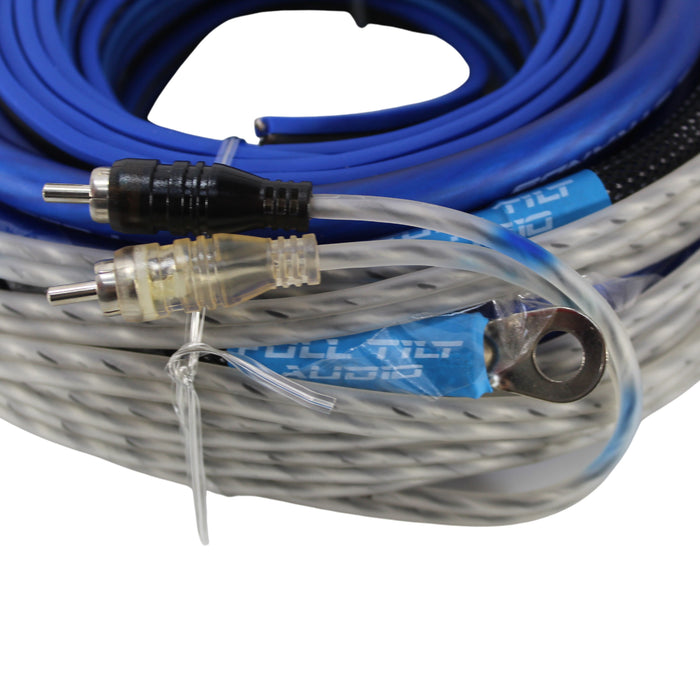 Full Tilt 4 Gauge AWG Blue/Black Amplifier/Amp Wire Kit