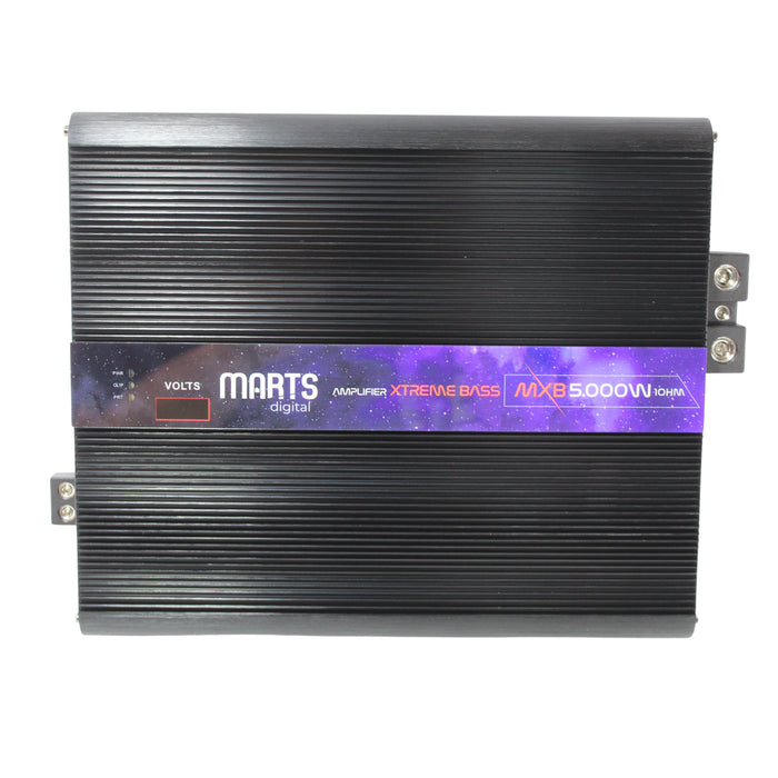 Marts Digital 5000W Monoblock 1 Ohm Class D Amplifier w/ Bass Knob MXB-5000-1