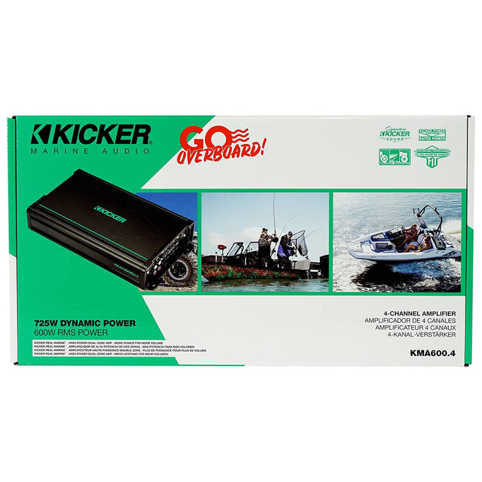 Kicker 600 Watt 4x150w 4 Channel Weather Resistant Marine Amplifier 48KMA6004