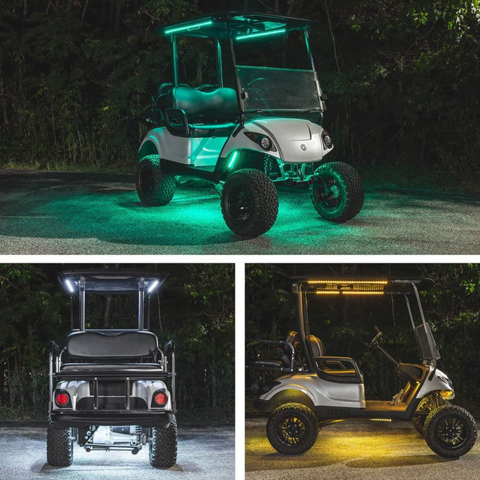 LEDGlow 12pc Multi-Color Golf Cart Underbody, Interior & Canopy LED Light Kit