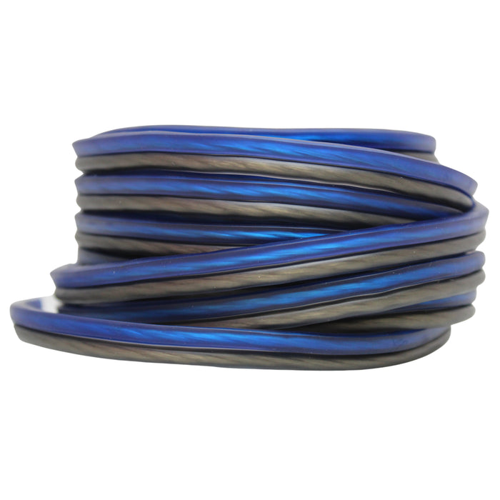 Kicker 16 Gauge 20-Foot Speaker Wire Silver-Tinned Oxygen Free Copper Blue/Clear