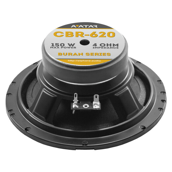Avatar CBR-620 6.5" 150 Watt 4 Ohm 2-Way Component Speaker Series Buran Series