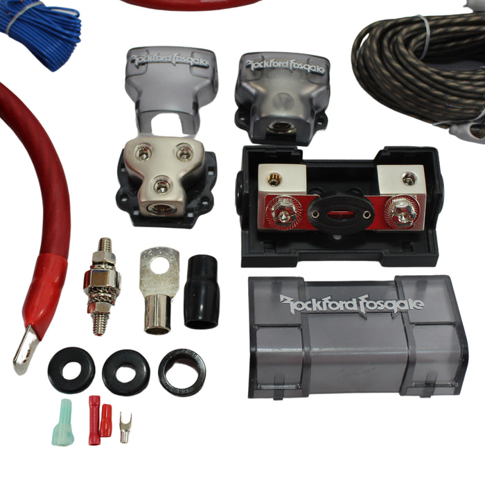 Rockford Fosgate RFK1D 1/0 Gauge OFC Power and Install Dual Amplifier Kit