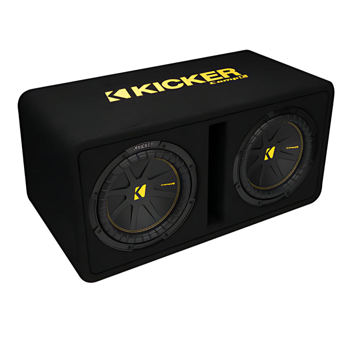 Kicker CompC Dual 10" 1000W 2-Ohm Loaded Subwoofer Enclosure 50DCWC102
