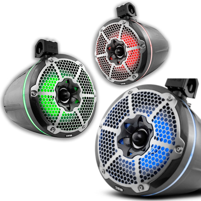 DS18 10 Marine Wakeboard Tower Speakers RGB LED 900W Bass Enhancer CF-X10TPNEO