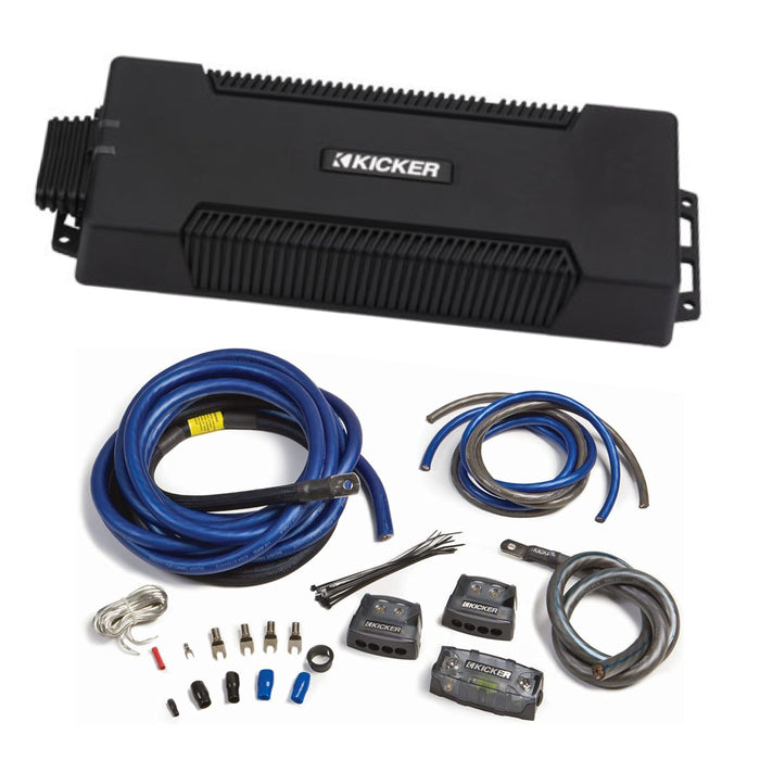 Kicker Waterproof Powersport Amplifier Full Range ClassD 1400W 1Ohm +Install Kit