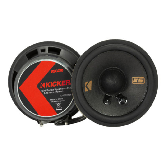 Kicker KS Series 6"x9" 100W Component System W/ 2.75" Midrange 4 Ohm Speaker Set