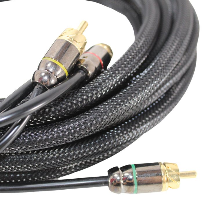 Full Tilt Audio HQ 20 Foot 4-Channel RCA Cable Gold Plated Connectors