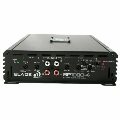 Massive Audio Blade 4 Channel Amplifier Class A/B 1000W 2 Ohm Stable BP1000.4-V2