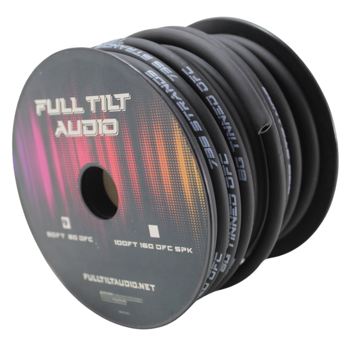 Full Tilt Audio 8 Gauge Tinned Oxygen Free Copper Power/Ground Wire Black Lot
