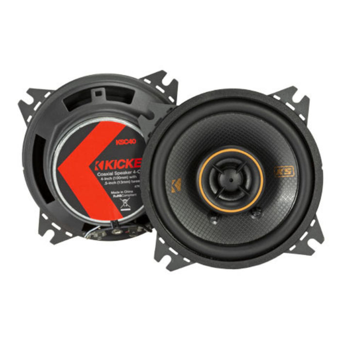 Kicker KS-Series 4" 4 Ohm Coaxial Midrange Speakers 150 Watt Peak KSC404