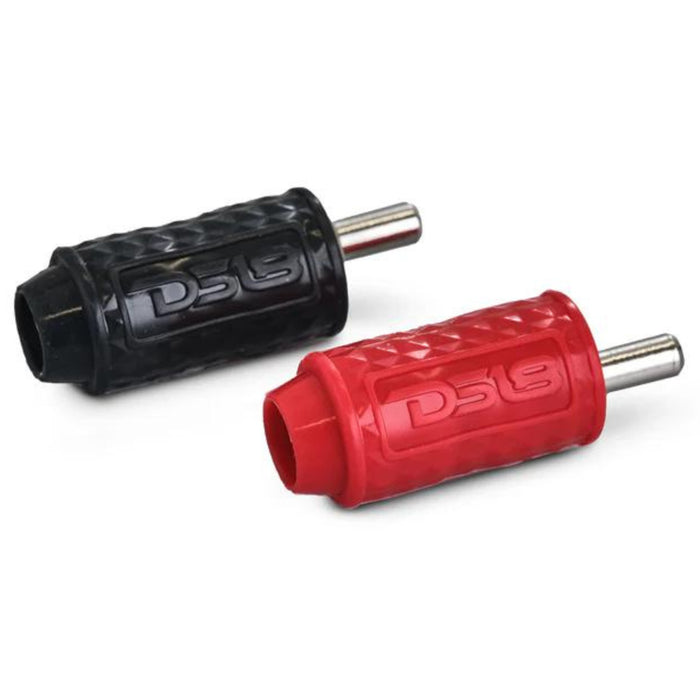 DS18 Pair of 4GA to 8GA Amp Input Reducers with Offset Stub and Silicone Cover