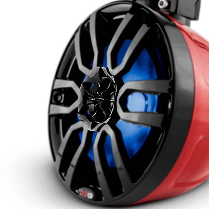 DS18 Mini 8" Marine Pod Speakers 750W Red RGB LED Jetski Pair NXL-PS8R