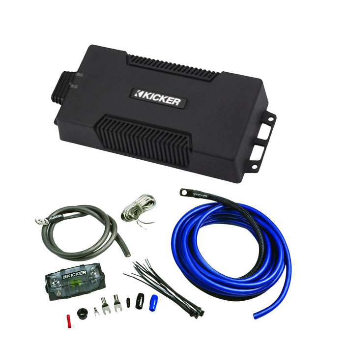 Kicker Waterproof Powersport Amplifier Monoblock Class D 500W 1Ohm + Install Kit