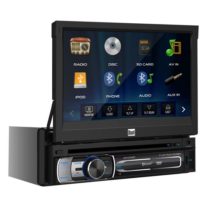Dual XDVD176BT 7" Touchscreen Bluetooth Single Din DVD Multimedia Receiver