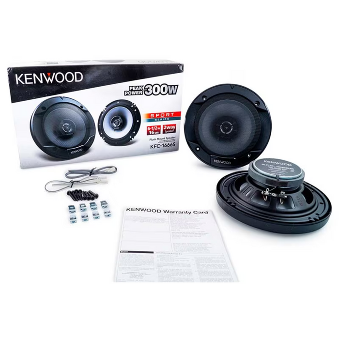 Kenwood CarPlay/Android Auto Receiver DMX4707S Plus 300W 6.5" Coaxial Speakers KFC-1666S