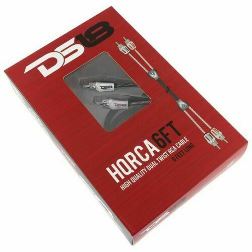 DS18 2 channel 6 foot RCA Pro Audio Amp Cables Competition Quality insulated