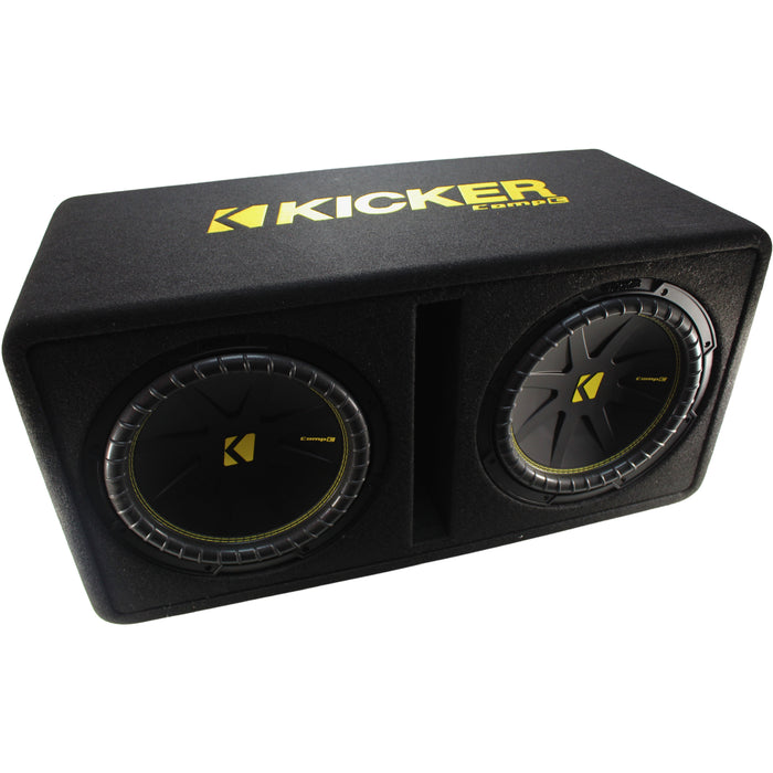 Kicker CompC Dual 12" 600W RMS 2-Ohm Subwoofer Ported Enclosure / 50DCWC122