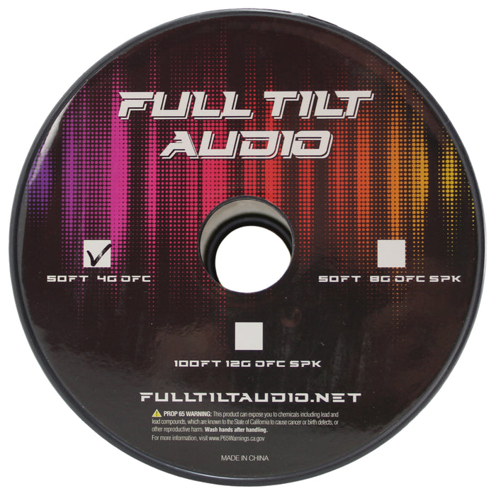 Full Tilt Audio 4GA Tinned Oxygen Free Copper Power/Ground Wire White Lot