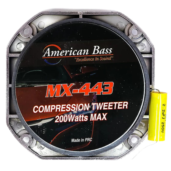 American Bass MX Bullet Tweeter MX443T 200w Max Output, 8 ohm Impedance