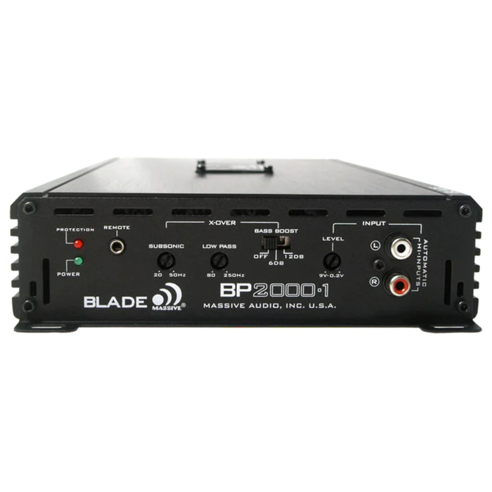 Massive Audio 2000 Watt Monoblock Class D Full Range Amplifier 1 Ohm BP2000.1 V2