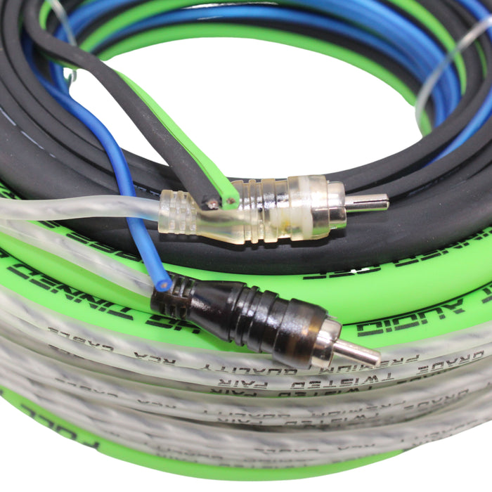 Full Tilt 4 Gauge AWG Lime Green/Black Amplifier/Amp Wire Kit