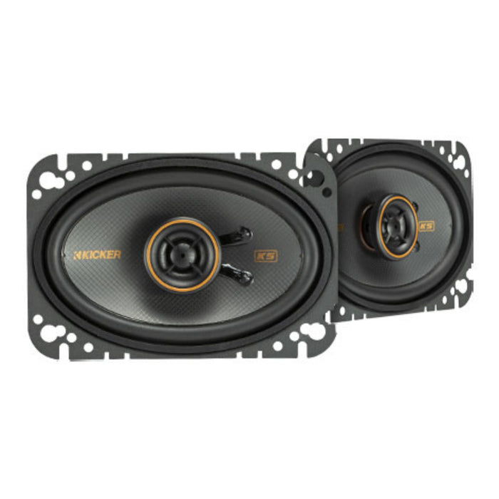 Kicker KS-Series 4x6" 4 Ohm Coaxial Midrange Speakers 150 Watt Peak KSC4604