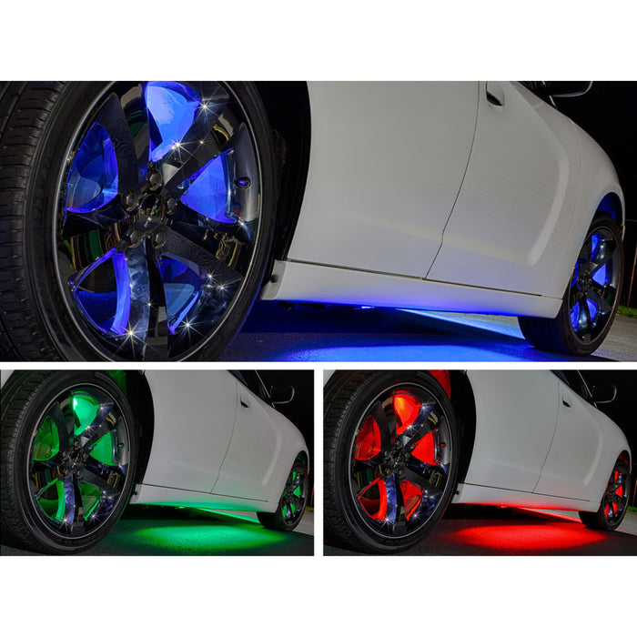 LEDGlow Bluetooth 4pc 24" Million Color LED Wheel Well Add-On Lighting Kit