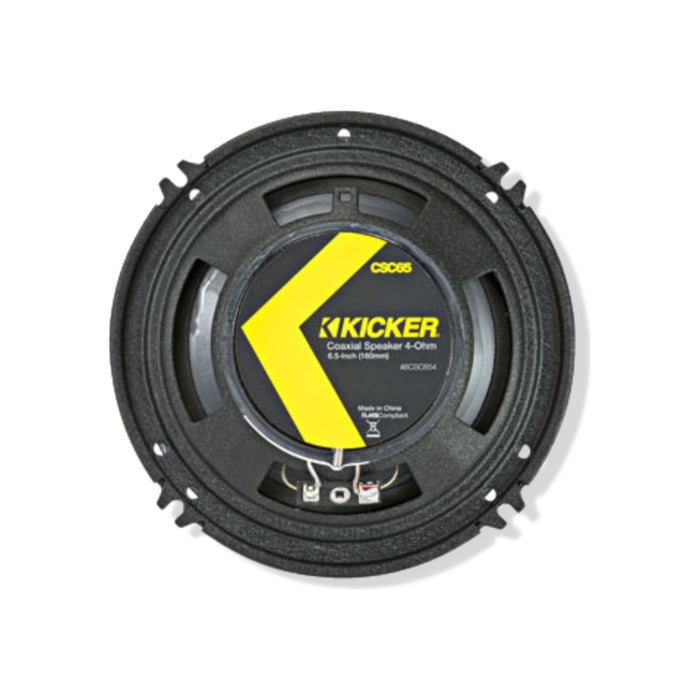 Kicker 6.5" Coaxial 2 Way Speakers 300W Peak 4 Ohm Car Audio Black Pair 46CSC654