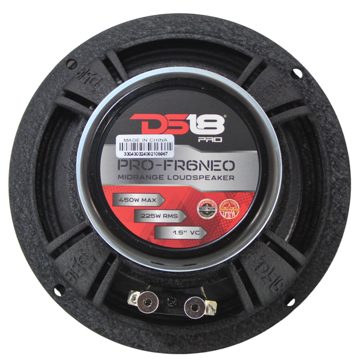 DS18 Pro 6.5" 450W MAX 4-Ohm Neodymium Full Range Bullet Loud Speaker PRO-FR6NEO