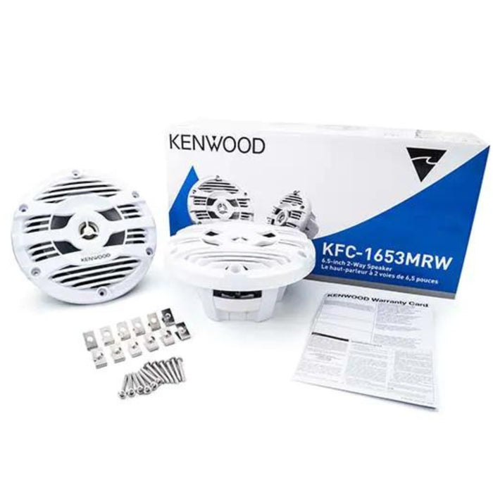 Kenwood 6.5" 2-way Marine Speaker System (White), 150W Max Power KFC-1653MRW