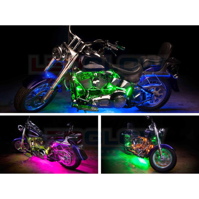 LEDGlow 6pc Multi-Color Motorcycle Underglow Light Kit w/ BT/Wireless Remotes