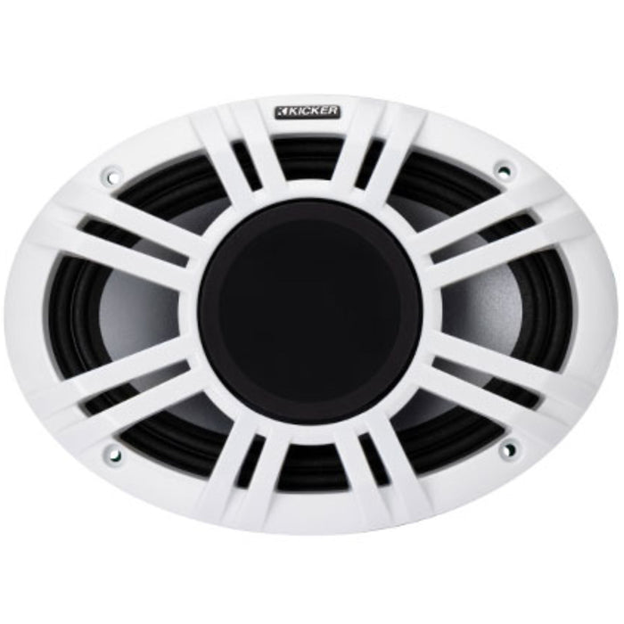 Kicker 6x9" RGB Coax Marine Speakers 300W Peak 4Ohm Black White Grills 48KMXL694