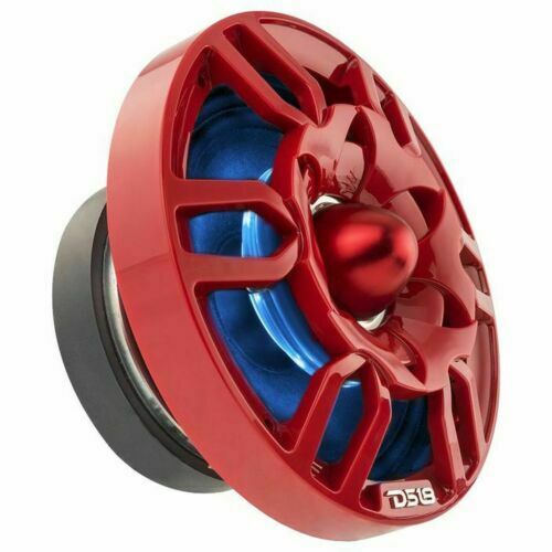 1x 6.5" Red Speaker Grill Cover / Built In Bullet Tweeter RGB LED Pro Audio