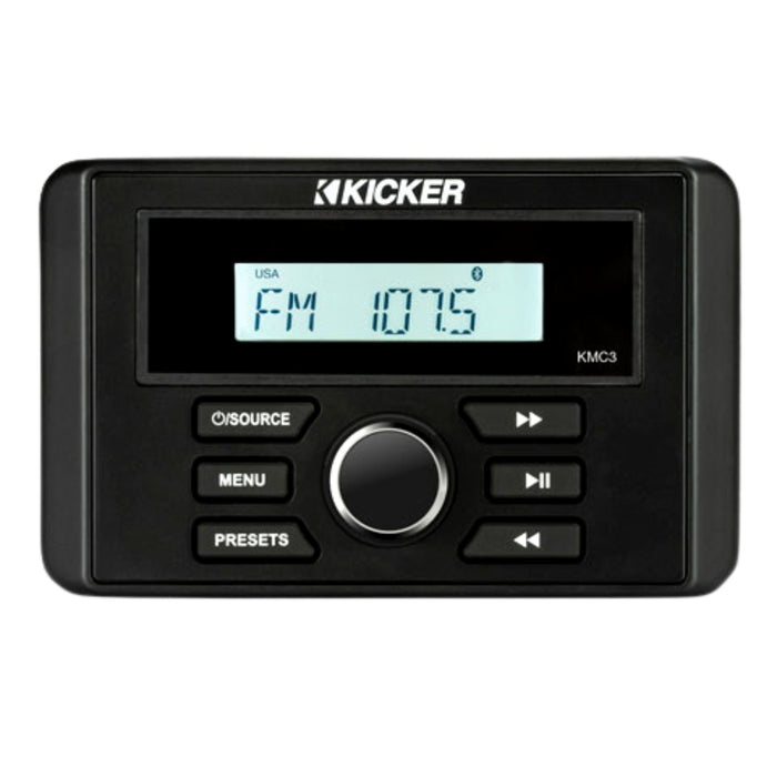 Kicker Marine Audio Weather Resistant Media Radio Bluetooth USB AM/FM 46KMC3