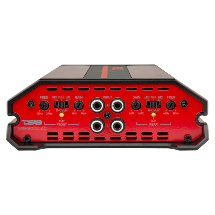 DS18 Red 3000W 4 Channel Amp Two Pair of 3200W PRO-X8.4BM 8" Mid-Range