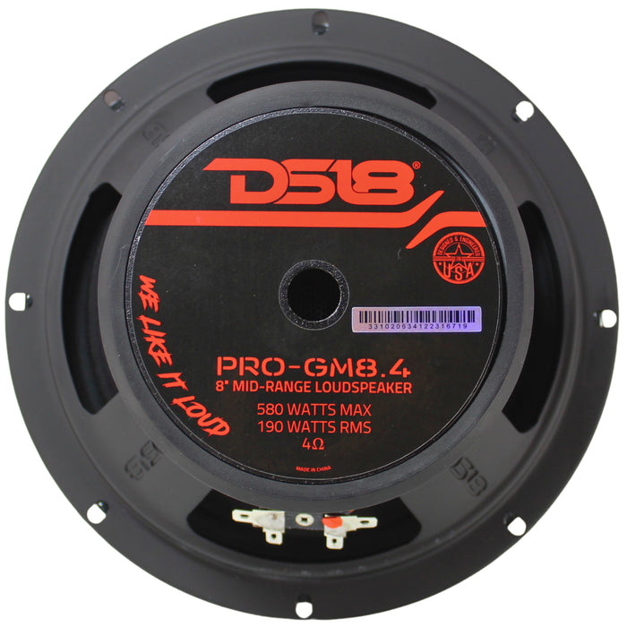 DS18 Pro 8" 580W Max Mid Range Loud Speaker 4-Ohm PRO-GM8.4