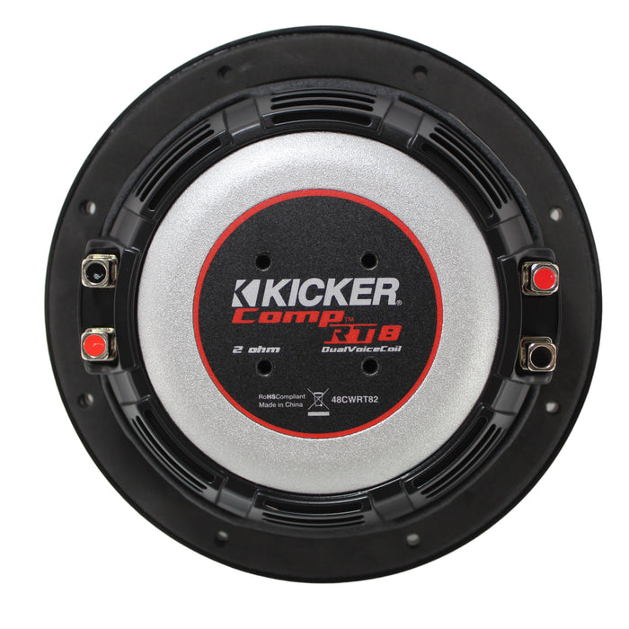 Kicker CompRT Series 8" Dual 2-Ohm Voice Coil Subwoofer 600-Watt Peak 48CWRT82