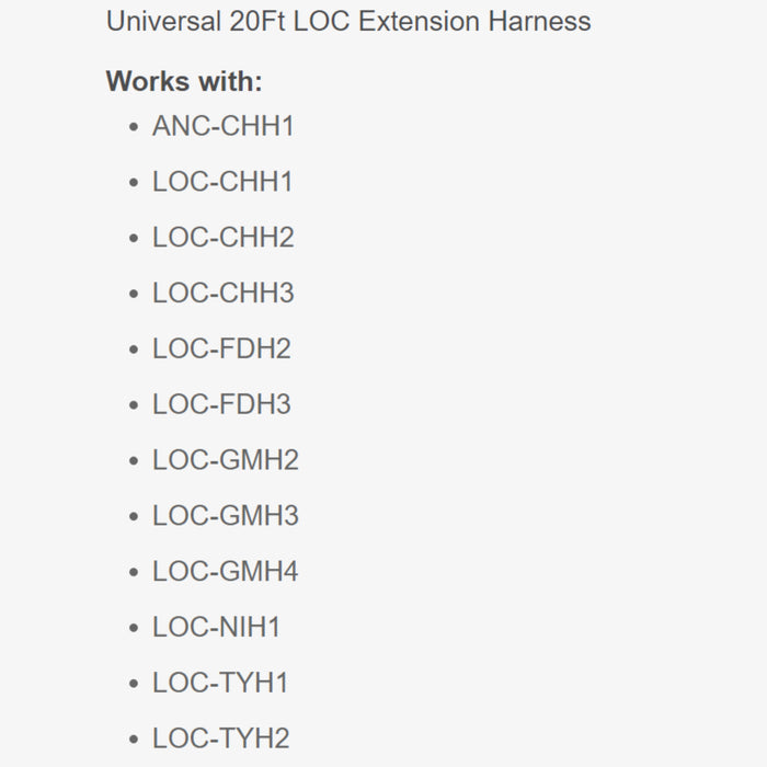 Axxess 20FT Universal Extension Harness For LOC T Harnesses W/ Molex Plug LOC-EXT