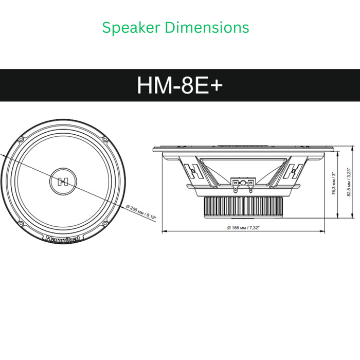 Deaf Bonce Hannibal Pair of 8" 4 ohm 170 Watts Max Mid Range Speakers