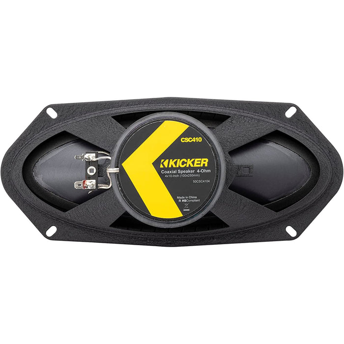 Kicker 4" x 10" 225W 4 Ohm 2-Way Coaxial Speaker Pair CS-SERIES 50CSC4104