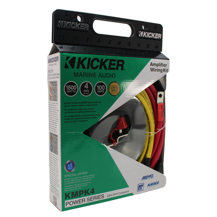 Kicker Complete 4 AWG OFC Marine Amp Power Installation Kit 47KMPK4