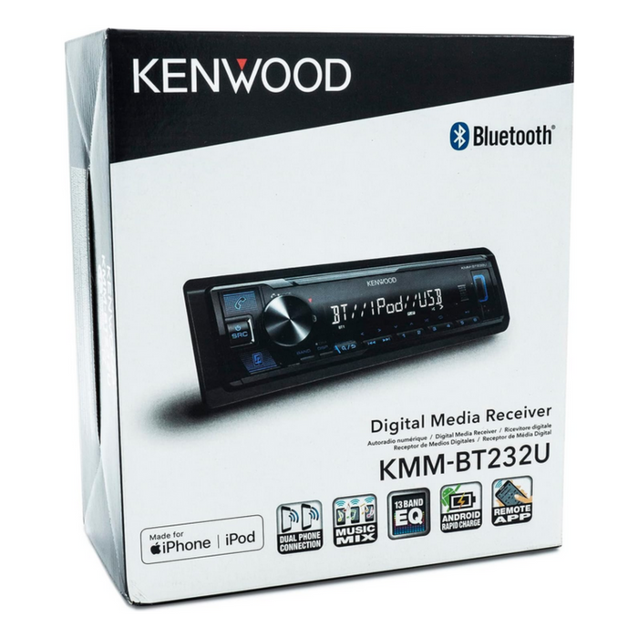 Kenwood Bluetooth Car Stereo w/ USB Port, AM/FM Radio, MP3 Player KMM-BT232U